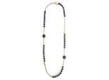 Lange Kette "Amica", Damen, Gr. onesize, Glas, grau, COLLEZIONE ALESSANDRO, Basic, Halsketten, mit kleinen Schliffglasperlen