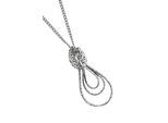 Lange Kette "Gocce", Damen, Gr. onesize, Metall, silber (altsilber), COLLEZIONE ALESSANDRO, Basic, Halsketten, mit großem Anhänger