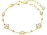 Armkette SWAROVSKI "Schmuck Geschenk Imber Armband" Gr. M, gold (gelbgoldfarben, kristallweiß, kristallweiß), Armbänder, Damen, M, Metall, Armkette, mit Swarovski Kristall
