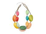 Kette mit Anhänger "Maricel", Damen, Gr. onesize, Holz, bunt (multi), COLLEZIONE ALESSANDRO, Basic, Halsketten, Holzelemente in verschiedenen Größen und Formen