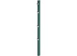 Zaunpfosten ALBERTS, grün, B:6cm H:150cm T:4cm, Stahl, Zaunpfosten, 60x40 mm für Doppelstabmattenzaun, 150 cm, mit Klemmlaschenbefestigung
