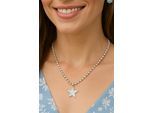 Kette mit Anhänger "Starlina", Damen, Gr. onesize, Glas, weiß, COLLEZIONE ALESSANDRO, Basic, Halsketten, zierliche Kette mit Stern