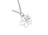 Lange Kette "Lucky", Damen, Gr. onesize, Metall, silber (altsilber), COLLEZIONE ALESSANDRO, Basic, Halsketten, mit Kleeblatt Anhänger