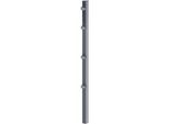 Zaunpfosten ALBERTS, grau (anthrazit), B:6cm H:150cm T:4cm, Stahl, Zaunpfosten, 60x40 mm für Doppelstabmattenzaun, 150 cm, mit Klemmlaschenbefestigung