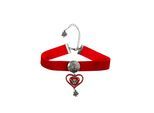 Kette mit Anhänger ALLGÄU REBELL "Dorothea", Damen, Gr. onesize, Metall, rot, Basic, Halsketten, mit Glassteinen