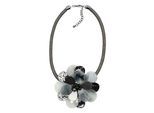 Kette mit Anhänger "Flora", Damen, Gr. onesize, Metall, grau, COLLEZIONE ALESSANDRO, Basic, Halsketten, aus Glas