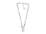 Kette mit Anhänger "Schloss", Damen, Gr. onesize, Metall, silber, COLLEZIONE ALESSANDRO, Basic, Halsketten, mit kleinem Schloss-Anhänger in Herzform