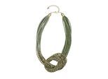 Kette mit Anhänger "Devi", Damen, Gr. onesize, Glas, grün, COLLEZIONE ALESSANDRO, Basic, Halsketten, mehrreihige Kette mit Knoten