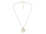 Kette mit Anhänger "Timeless Pearl", Damen, Gr. onesize, Metall, gold (golden), COLLEZIONE ALESSANDRO, Basic, Halsketten, Ovaler Anhänger im Vintage-Stil