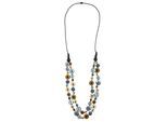 Lange Kette "Hilda", Damen, Gr. onesize, Holz, blau, COLLEZIONE ALESSANDRO, Basic, Halsketten, mit verschieden farbigen Holzscheiben