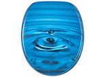 WC-Sitz SANILO "Tropfen", blau, B:37,7cm L:47cm, MDF - Mitteldichte Holzfaserplatte, WC-Sitze, mit Absenkautomatik