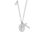 Kette mit Anhänger ENGELSRUFER "MARIA", bunt (silberfarben, weiß), Halsketten, Damen, Perlen Silber 925 (Sterlingsilber), L: 44, Perlen, Silber 925 (Sterlingsilber), mit Muschelkernperle