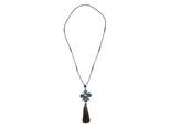 Lange Kette "Strass", Damen, Gr. onesize, Glas, blau, COLLEZIONE ALESSANDRO, Basic, Halsketten, mit echten Glasperlen