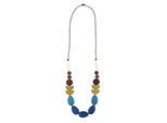 Lange Kette "Pauline", Damen, Gr. onesize, Holz, blau, COLLEZIONE ALESSANDRO, Basic, Halsketten, verschiedene Holzperlen