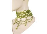 Kette mit Anhänger "Jasmin", Damen, Gr. onesize, PTFE-Kunststoff, grün, COLLEZIONE ALESSANDRO, Basic, Halsketten, aufwändige Verzierungen