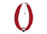 Kette mit Anhänger ALLGÄU REBELL "Betti", Damen, Gr. onesize, Metall, rot, Basic, Halsketten, mit kleinen Edelweiß verziert