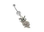 Bauchnabelpiercing ADELIA´S "Piercing Piercing Bauchnabelpiercing", Damen, Gr. onesize, schwarz, Chirurgiestahl, Piercings, Piercing Schmuck 316l Stahl Banane mit Eulenanhänger