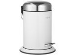 Kosmetikeimer MÖVE "Treteimer Push", weiß, B:22cm H:29,5cm T:22cm Ø:22cm, Edelstahl, Mülleimer, Kosmetikeimer, 3 Liter, weiß