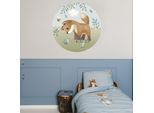 Wandtattoo LITTLE DUTCH "Wandsticker XL Forest Friends (100x100cm)", braun (mehrfarbig 2), H:100cm, PVC, Wandtattoos, Wandtattoo