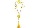 Lange Kette "Bahli", Damen, Gr. onesize, Glas, gelb, COLLEZIONE ALESSANDRO, Basic, Halsketten, mit echten Glasperlen