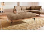 Hocker EXXPO - SOFA FASHION "Palic, moderner Polsterhocker mit tollen Verarbeitungsdetails", braun (goldbraun), B:139cm H:47cm T:71cm, Hocker, Polsterhocker