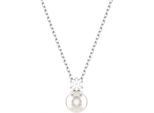 Kette mit Anhänger SWAROVSKI "Schmuck Geschenk Halskette Matrix", silber (metallfarben, kristallweiß, weiß), Halsketten, Damen, Metall Perlen, L: 45, Metall, Perlen, mit Swarovski Zirkonia (synth.) - mit Swarovski Perle
