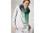Schal CECIL, Damen, Gr. onesize, grün (aventurine grün), Stoff, 100% Polyester, gestreift, Modetücher Schal, kuschelig