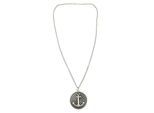 Lange Kette "Anker", Damen, Gr. onesize, Metall, silber (altsilbern), COLLEZIONE ALESSANDRO, Basic, Halsketten, mit rundem Ankeranhänger