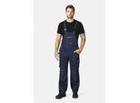 Arbeitslatzhose HERO BY JOHN MEDOOX "EDMONTON Pro Workwear Arbeits-Cargo-Latzhose", Herren, Gr. 48, Länge 32, blau (marine), Sweatware, 65% Polyester, 35% Baumwolle, gerade lang, Hosen, Arbeits-Cargo-Latzhose Funktionsqualitätfür Herren