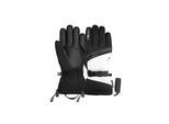Skihandschuhe REUSCH "Demi R-TEX XT", Damen, Gr. 8, schwarz-weiß (schwarz, weiß), 94% Polyester, 6% Lederimitat, mehrfarbig, Handschuhe, mit verstellbarem Verschluss