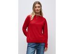 Strickpullover STREET ONE, Damen, Gr. 38, racing rot, Stoff, 33% Polyester, 31% Polyacryl, 24% Baumwolle, 12% Polyamid, unifarben, normal normal, U-Boot-Ausschnitt, Rippbündchen, Pullover Strickpullover, mit U-Boot-Ausschnitt