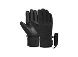Skihandschuhe REUSCH "Malone R-TEX XT", Damen, Gr. 11, schwarz, 82% Polyester, 10% Lederimitat, 8% Wolle, unifarben, Handschuhe, mit wasserdichter, atmungsaktiver Funktion