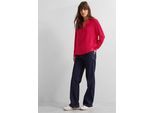 Langarmbluse CECIL, Damen, Gr. XXL (46), rot (granita rot), Stoff, 100% Viskose, unifarben, gerade normal, V-Ausschnitt, Bündchen, Blusen, aus softer Viskose