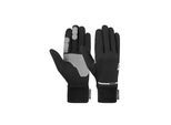 Skihandschuhe REUSCH "Hike & Ride STORMBLOXX™ TOUCH-TEC™", Damen, Gr. 10, silber (schwarz, silberfarben), 65% Polyamid, 15% Polyester, 10% Ziegenleder, 10% Elasthan, mehrfarbig, Handschuhe, mit praktischer Touch-Funktion