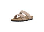 Sandale CRUZ "Liland", Damen, Gr. 36, braun (hellbraun), Lederimitat, Rindsleder, Schuhe Schlappen Pantolette, mit praktischem Klettverschluss