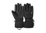 Skihandschuhe REUSCH "Alena R-TEX XT", Damen, Gr. 6,5, schwarz, silberfarben, 87% Polyester, 11% Lederimitat, 2% Elasthan, unifarben, Handschuhe, mit wasser- und winddichter Eigenschaft