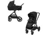 Maxi-Cosi Kombikinderwagen , Schwarz , Textil , 58x110x95.5 cm , EN 1888 , Federung, für Babyschale geeignet, Griff in Lederoptik, Sitz umsetzbar , Baby on Tour, Kinderwagen, Kombikinderwagen