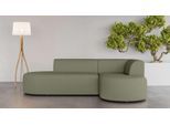 Ecksofa OTTO HOME "Ecksofa Tvinne mit Ottomane links oder rechts bestellbar", grün, B:260cm H:73cm T:170cm, 100% Polyester, Sofas, Ecksofa, L-Form, mit Wellenunterfederung, BxTxH 260x170x73 cm