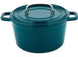 Fleischtopf CARL SCHMIDT SOHN "Alpen", blau (petrol), H:7cm Ø:14cm, Töpfe, Fleischtopf, Induktion