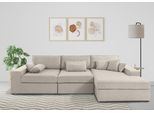 Ecksofa OTTO HOME "Enid L-Form", beige, B:360cm H:75cm, Baumwollmix (60% Baumwolle/40% Leinen);Struktur fein (100% Polyester);Samtoptik (100% Polyester);Samtvelours (100% Polyester);Struktur (100% Polyester);Struktur recycelt (100% recyceltes Polyester), Sofas, Ecksofa, 3 Teile, bestehend aus Modulen, in vielen Bezügen, auch in Breitcord