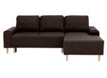 Ecksofa HOME AFFAIRE "Samu L-Form", braun (dunkelbraun), B:235cm H:93cm T:160cm, Microfaser PRIMABELLE (100% Polyester);Samtoptik (100% Polyester);Struktur fein (100% Polyester), Sofas, Ecksofa, wahlweise mit Bettfunktion und Bettkasten