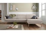 Ecksofa OTTO HOME "Bille L-Form", beige (creme), B:302cm H:86cm T:178cm, Samtoptik (100% Polyester);Luxus-Microfaser weich (100% Polyester);Struktur (100% Polyester);Struktur fein (100% Polyester), Sofas, Ecksofa, mit Naht im Rückenkissen und Beinen aus Eichenholz