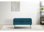 Truhenbank OTTO HOME "AMIRA Sitzbank mit Stauraum, Maße B/T/H: 81/36/43 cm", blau (petrol), B:81cm H:43cm T:36cm, Struktur fein (100% Polyester);Samtvelours (100% Polyester);Luxus-Microfaser weich (100% Polyester), Sitzbänke, mit Staufach, in 3 Bezugsqualitäten mit feiner Steppung