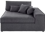 Sofaelement OTTO HOME "Enid", schwarz, B:128cm H:75cm, Baumwollmix (60% Baumwolle/40% Leinen);Struktur fein (100% Polyester);Samtoptik (100% Polyester);Samtvelours (100% Polyester);Struktur (100% Polyester);Struktur recycelt (100% recyceltes Polyester), Polsterelemente, als Teil eines Modulsofas, fester Sitzkomfort