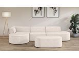 Ecksofa OTTO HOME "EIVIND Designer Sofa mit Ottomane rechts/links, B/T/H: 343/159/72 cm", beige, B:343cm H:72cm T:159cm, 100% Polyester, Sofas, Ecksofa, L-Form mit Wellenunterfederung, auch in Feincord und Bouclé
