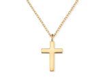 Kette mit Anhänger ENGELSRUFER "Ein Schutzengel für die Ewigkeit", gold (gelbgoldfarben), Halsketten, Damen, Silber 925 (Sterlingsilber), L: 42 B: 1,3mm, Kreuzkette Silberkette, B:1,3mm