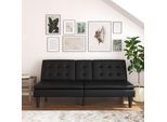 Schlafsofa DOREL HOME "MAINE, Kinosofa mit Relax- und Bettfunktion, 2 Getränkehalter", schwarz, B:190cm H:81cm T:90cm, Kunstleder 100% Polyurethan, Sofas, Schlafsofa, Liegefläche 190 x 110 cm, Webstoff und Kunstleder
