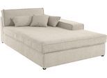 Ottomane OTTO HOME "Enid", beige, B:130cm H:75cm, Baumwollmix (60% Baumwolle/40% Leinen);Struktur fein (100% Polyester);Samtoptik (100% Polyester);Samtvelours (100% Polyester);Struktur (100% Polyester);Struktur recycelt (100% recyceltes Polyester), Sofas, Ottomane, einzeln stellbar oder als Teil eines Modulsofas, fester Sitzkomfort