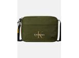 Kameratasche CALVIN KLEIN "BOLD CAMERA BAG", Damen, Gr. B/H/T: 20cm x 12,5cm x 5cm, thyme, Nylon, unifarben, Taschen, Herren-Schultertasche, Umhängetasche mit CK-Logo