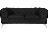 Chesterfield-Sofa HOME AFFAIRE "Glynis", grau (charcoal), B:185cm H:75cm T:99cm, Struktur (100% Polyester);Samtoptik (100% Polyester), Sofas, aufwändige Knopfheftung, moderne Chesterfield Optik, Fußfarbe wählbar